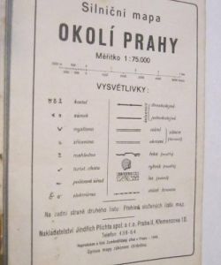 Mapa okolí Prahy - silniční mapa