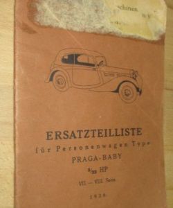 Ersatzteilliste Praga Baby 5/22 HP (katalog náhradních dílů