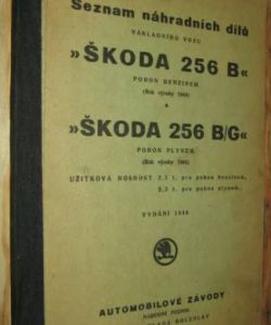 Škoda 256 B + Škoda 256 B/G - seznam náhradních dílů