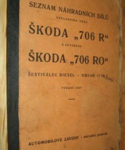 Škoda 706 R - Škoda 706RO - seznam náhradních dílů