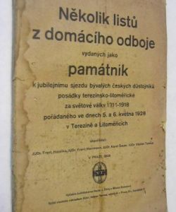 Několik listů z domácího odboje vydaných jako památník sjezdu českých důstojníků posádky terezínsko-litoměřické